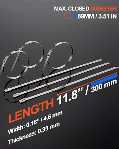 Metal Zip Ties (100 Count)