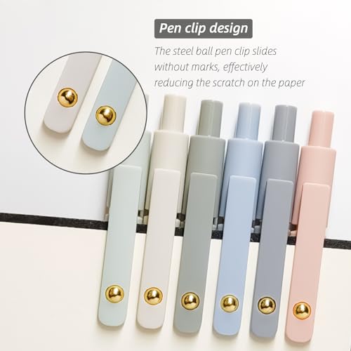Gel Pens 6 Pcs 0.5mm Fine Point Smooth Writing Pens Cute Pens