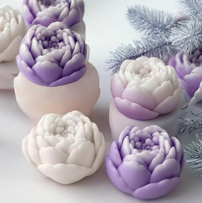 4PCS Large Flower Silicone Candle Molds