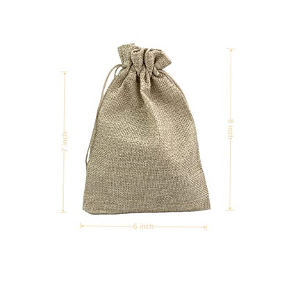 Pack of 25 Burlap Gift Bags with Drawstring Linen Jewelry Pouches Wedding Hessian Jute Bags for Birthday Jewelry and Treat Pouches Party Wedding Favors Gift Art and DIY Craft