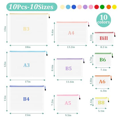 10pcs Mesh Zipper Pouch Bags (10 Count)