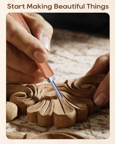 12 Pack Linocut Wood Carving Tools Set Wood Carving Kit Whittling Gift (12 Count)