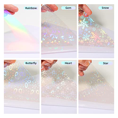36 Sheets Holographic Laminate Sheets Clear Self Adhesive Sticker Paper (36 Count)