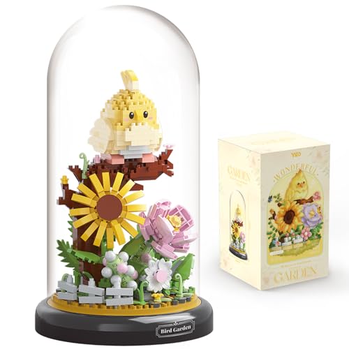 Parrot Flower Bouquet Building Set Plants Friend Set Adults Bonsai Tree Animal Building Blocks Set Party Favors for Kids Valentine's Birthday Gift for Girlfriend Boys Girls Age 6