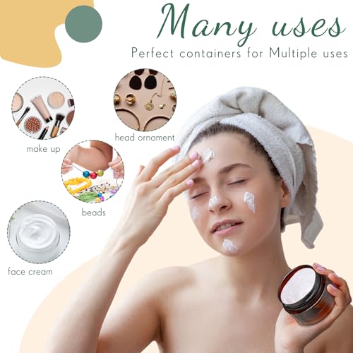 12 Pack Plastic Container Jars with Lids Round Clear Travel Cosmetic Container Jars for Toiletries