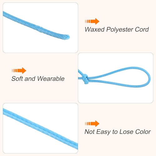 Waxed Cord 2.5mm Waxed Polyester Cord 87 Yard Wax String for Bracelet Making
