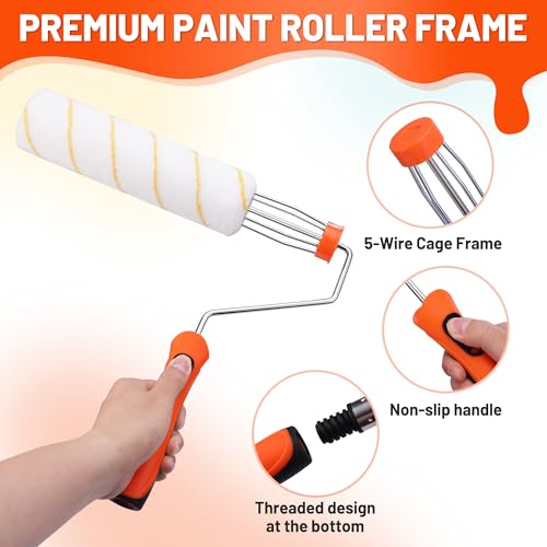 12PCS Paint Roller Kit with Tray