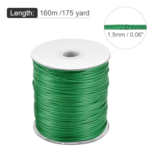 Waxed Cord 1.5mm Waxed Polyester Cord 175 Yard Wax String for Bracelet Making