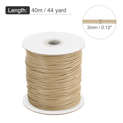 Waxed Cord 3mm Waxed Polyester Cord 44 Yard Wax String for Bracelet Making