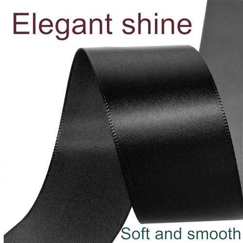 1-1/2 Inch Black Ribbon 50Yards – Perfect for Gift Wrapping