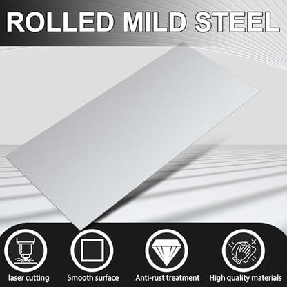 1 Pcs Mild Steel Sheet Cold Rolled 18 Gauge Metal Plate Weldable Metal Sheets for Professional Industrial DIY Use