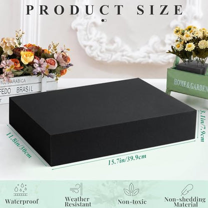 2 Pcs Black Reusable Floral Foam Blocks Water Weather Resistant Dry Floral Foam for Artificial Flower Arrangements Outdoor Hanging Florist Plant Bases for DIY Wedding