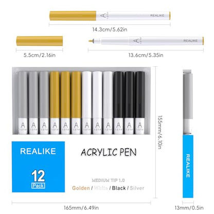 Acrylic Paint Markers for Cricut Maker 4 (12 Count)