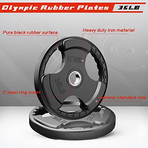 Olympic Rubber Grip Weight Plates (2 Count)