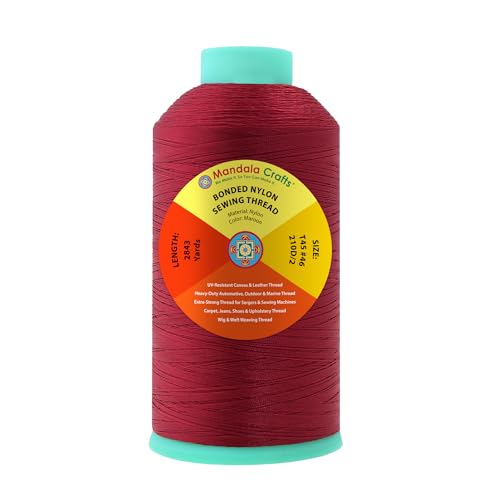 Size 46 210D T45 Maroon Bonded Nylon Thread (8529 Foot)
