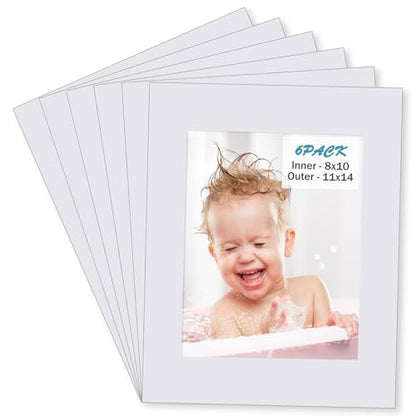 11x14 White Picture Mats Pack of 6