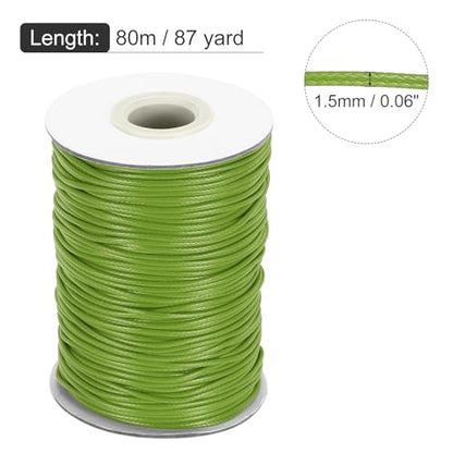 Waxed Cord 1.5mm Waxed Thread 87 Yard Wax String Leather Cord for Bracelet Making