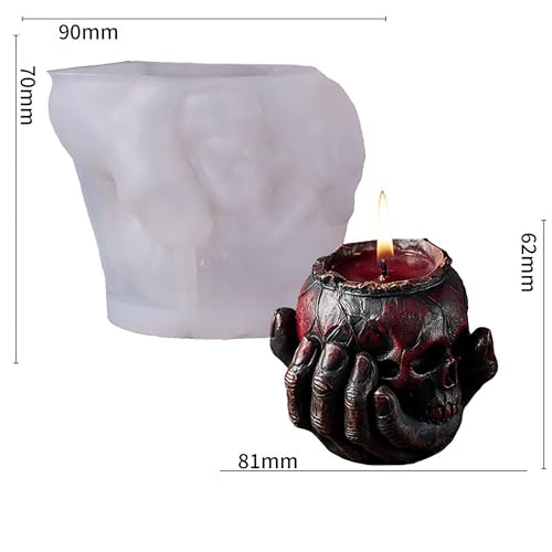 Halloween Skull Hand Ghost Cylinder Molds Silicone Wave Spiral Candle Mold