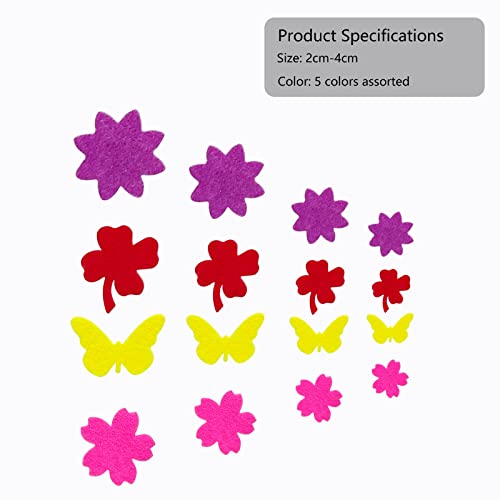 Craft Stickers Felt Stickers for Kids Clover Butterfly Flower 120pcs (4 Count)