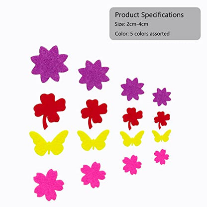 Craft Stickers Felt Stickers for Kids Clover Butterfly Flower 120pcs (4 Count)