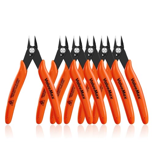 6-Pack 5-Inch Flush Cutters, Spring-Loaded Precision Side Cutters