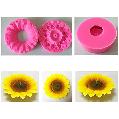 3D Sunflower Silicone Mold for Fondant Chocolate Candy Cake Decorating Candle Soap Baking Pastry Polymer Clay