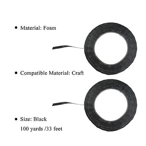 Black 0.25Inch Wide Floral Tape Waterproof Florist Tape Flower Wrap Adhesive Waterproof Decorative Tape for Bouquet Stem Wrapping Flower Arranging and Floral Craft (400 Foot)