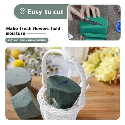 4Pcs Floral Foam Round SUPKING 3.15" Small Green Wet Dry Flower Foam Blocks Florist Plant Foam for Artificial and Fresh Flower Arrangement