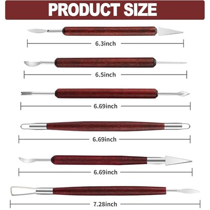 6 Piece Clay Sculpting Tools Set Perfect for Polymer Air Dry Modeling Clay Beginners & Professionals Ideal for DIY Pottery & Ceramics Tools for Clay Sculpting & Crafting