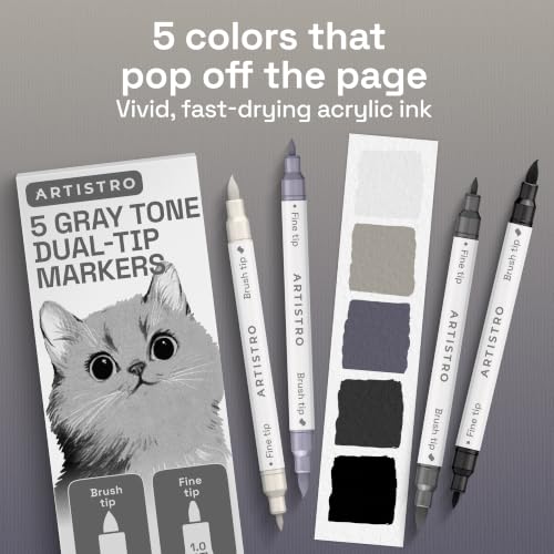5 Gray Tones Dual (5 Count)