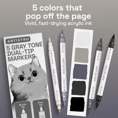 5 Gray Tones Dual (5 Count)