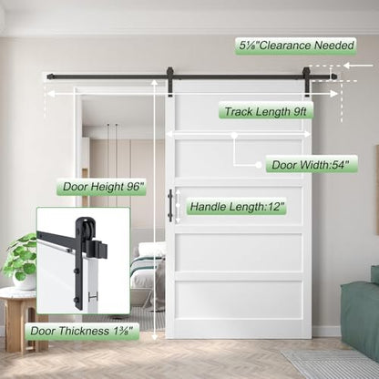 54"x96" Sliding Barn Doors with 9 ft Barn Door Hardware Kit
