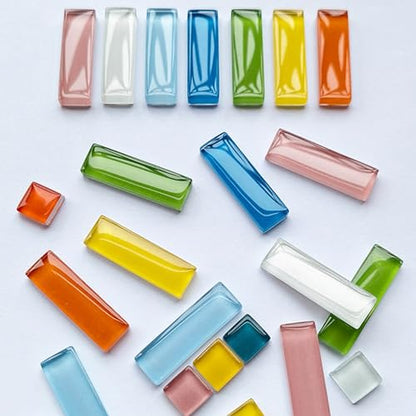 162Pcs 1.1LB Mixed Colors Mosaic Glass Tiles (162 Count)