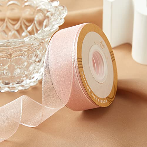 1 Inch Wide Sheer Chiffon Ribbon (75 Foot)