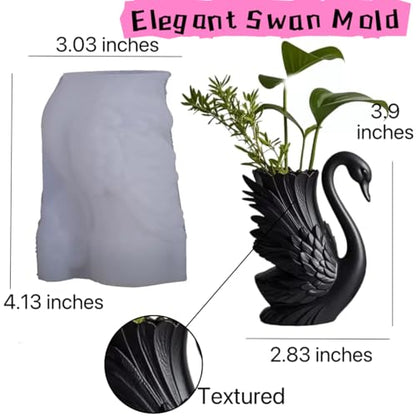 Animal Resin Molds Silicone 3D Cute Swan Epoxy Resin Plaster Candle Holder Wax Molds for Candle Making