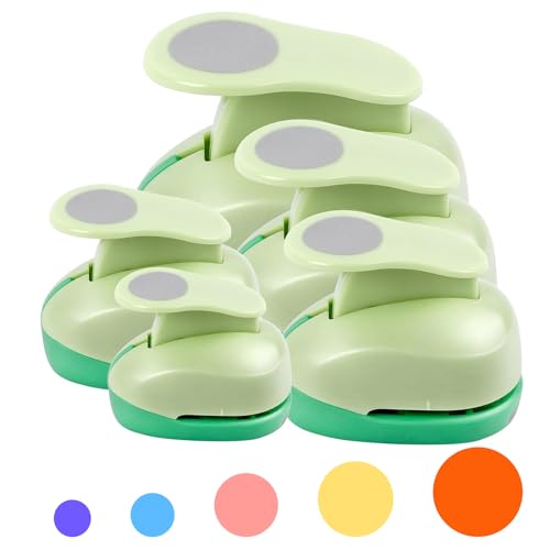 Circle Punch Craft Hole Punch for Paper Crafting 5 Different Size (5 Count)