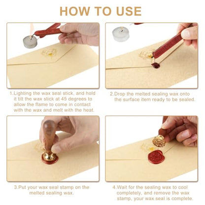 5Pcs Burgundy Sealing Wax Sticks with Wicks for Wax Seal Stamp (5 Count)