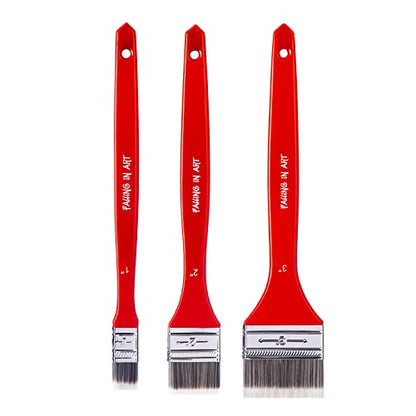 Flat Paddle Paint Brush Set with Long Handle (10 Count)