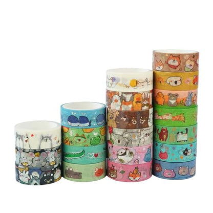 20 Rolls Cute Animals Washi Tape Set (20 Count)