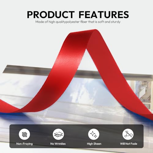 5 8 Inch 100 Yards Satin Ribbon Red (300 Foot)