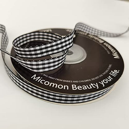 Buffalo Check Ribbon Black and White Gingham Ribbon 25 Yards for Crafts 3 (75 Foot)