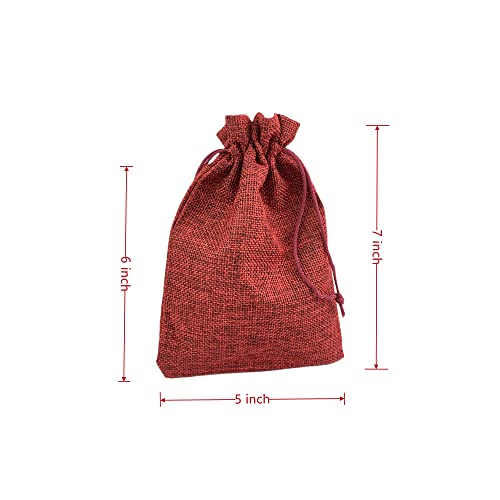 Pack of 25 Burlap Gift Bags with Drawstring Linen Jewelry Pouches Wedding Hessian Jute Bags for Birthday and Treat Pouches Party Wedding Favors Gift