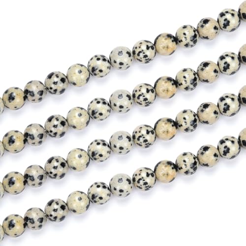 45pcs Adabele Natural Dalmatian Jasper Gemstone 8mm Round Beads (47 Count)