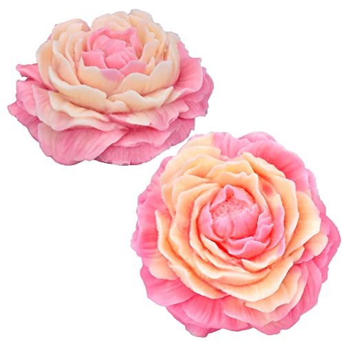 2 Pack Peony Flower Soap & Candle Mold