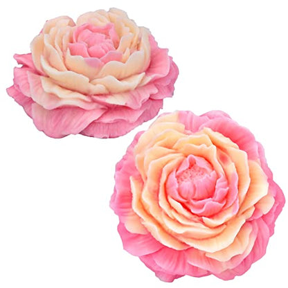 2 Pack Peony Flower Soap & Candle Mold