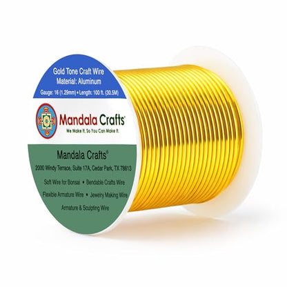 16 Gauge Gold Tone Anodized Aluminum Craft Wire