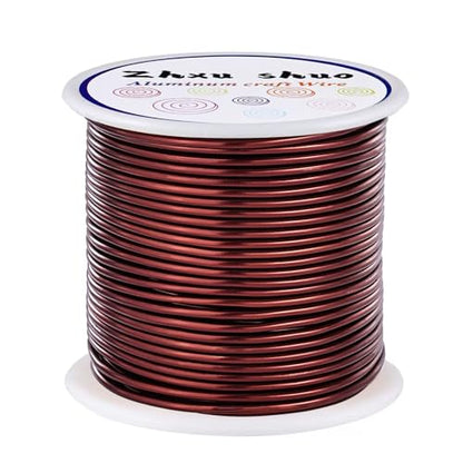 12 Gauge(2mm) Aluminum Wire 35 Yards Anodized Metal Wire for Bonsai Armature Crafting Sculpting Jewelry Craft Making Beading Floral (Brown, 12 Gauge) (105 Foot)