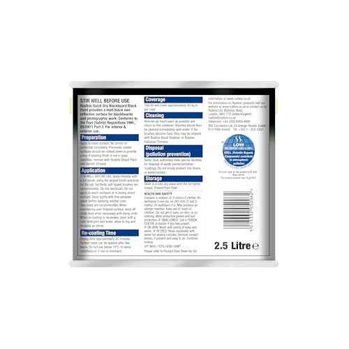 Quick Dry Blackboard Black Paint 2.5L (84.54 Fl Oz)
