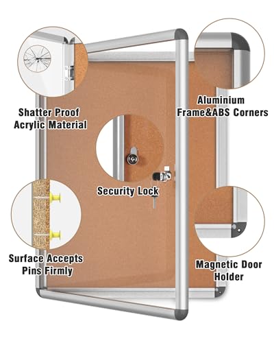 26"x20" Enclosed Bulletin Board