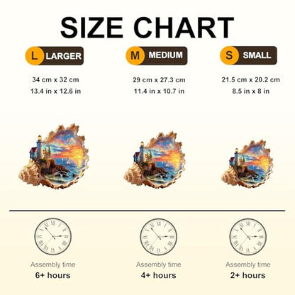 Sunset by The Seaside Puzzles Adults Gifts Wooden 155 Pieces 11.4 * 10.7in